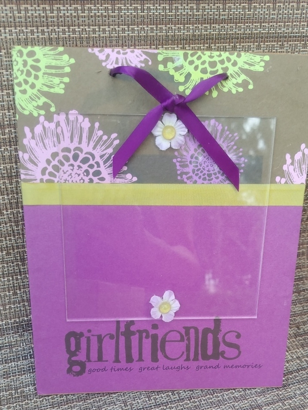 Purple 'Girlfriends' Decorative Photo Frame Wall Plaque